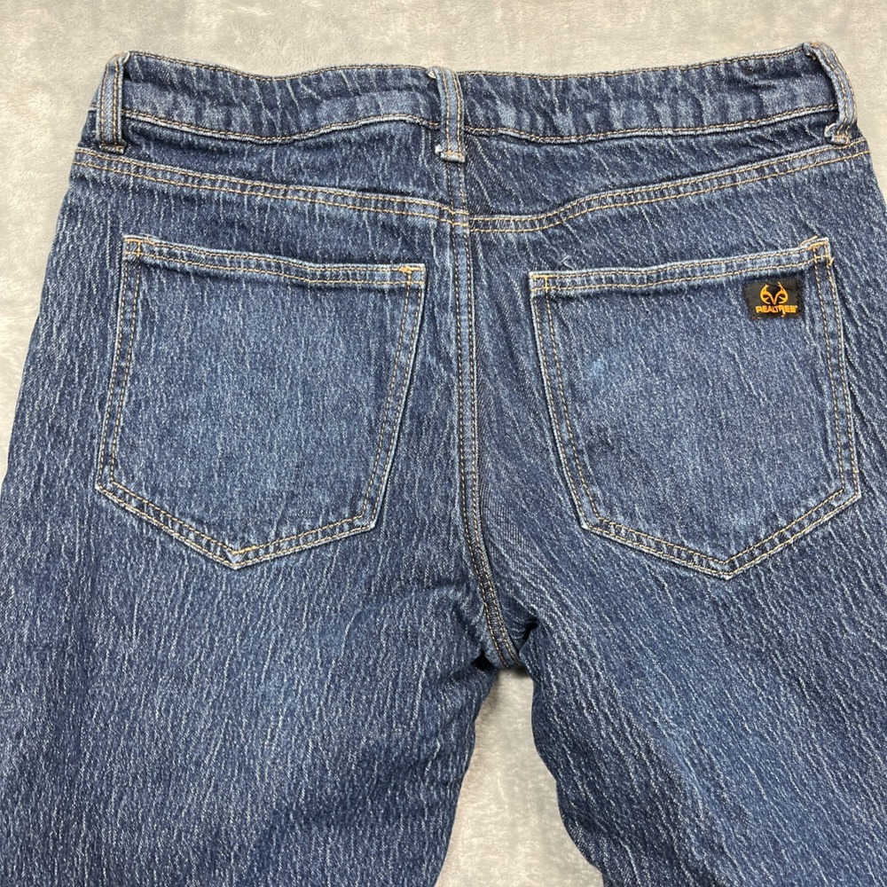 Realtree Flannel Lined Jeans Mens Blue Straight Leg Insulated Denim 32x32 - Picture 6 of 13